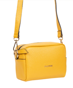 Bolso de mano piel color mango vista tres cuartos